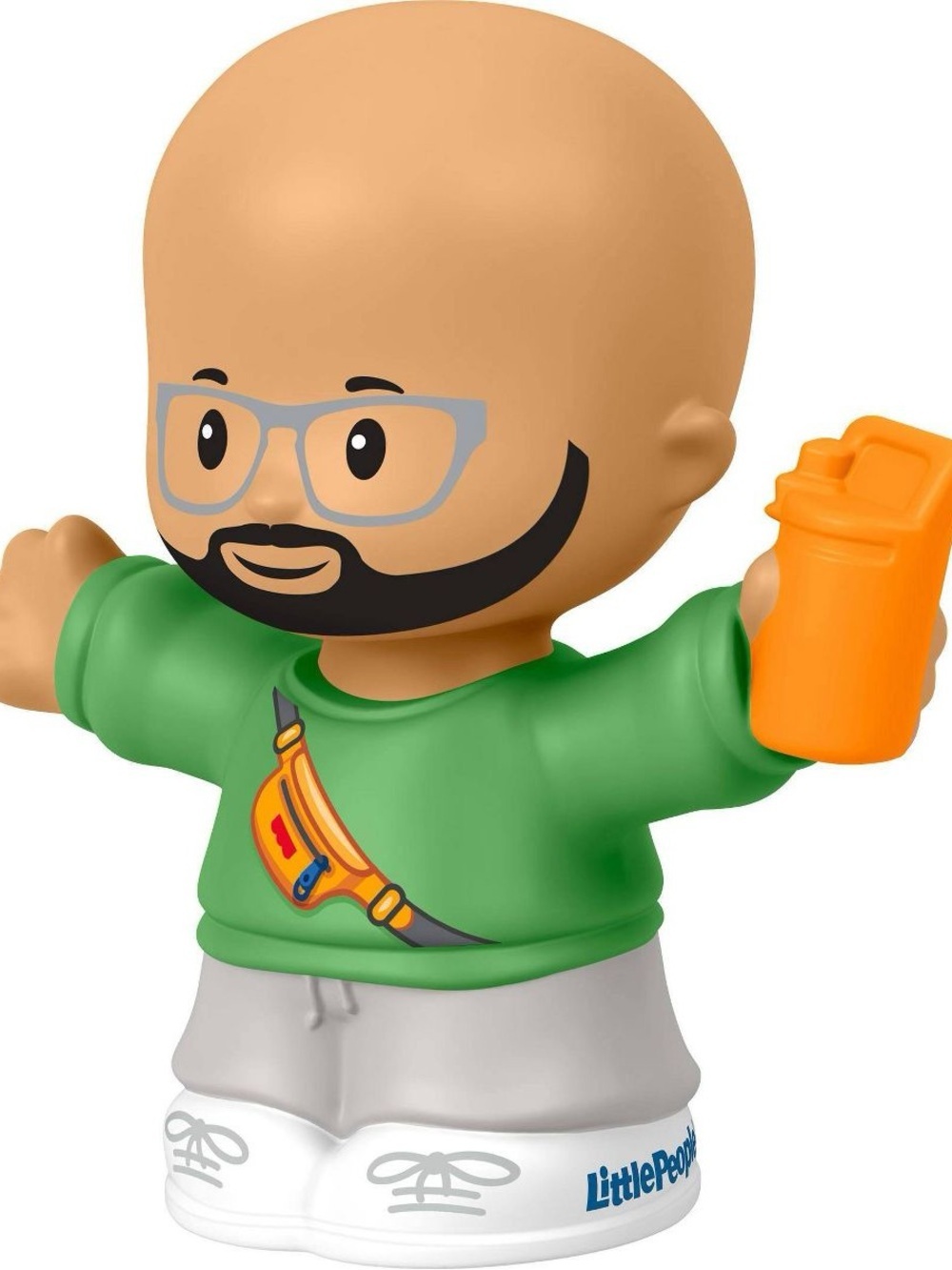 New Fisher-Price Little People Male Figure Man Athleisure Glasses Beard Bald - Picture 4 of 7